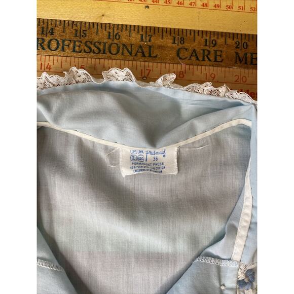 Vintage PHILMAID Two Piece PAJAMA SET SIZE 36 Embroidered M/ L Daisy Women’s - Picture 13 of 16